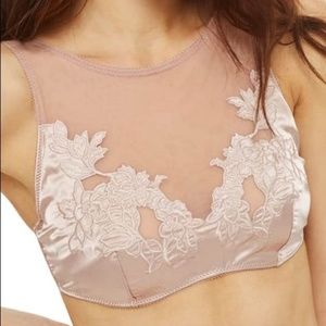 Topshop Rose Mesh and Silk Bralette 34 A